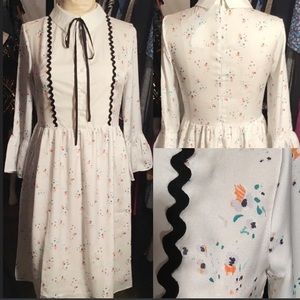 English Factory Floral Bell Sleeve Dress Sz S